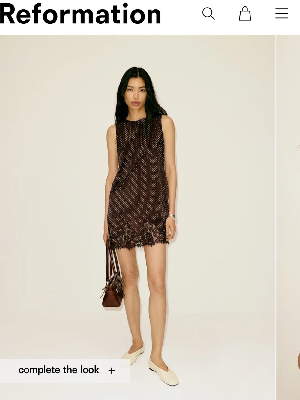 Reformation brown silk dress